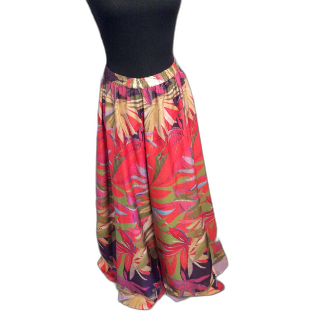 Rachel Zoe Maxi Skirt Full floral Tropical Vaca Cruise Summer Large L Bright